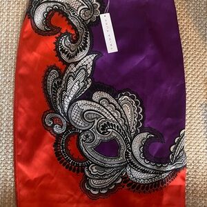 NWT Trina Turk Silk Blend Bright Paisley Skirt